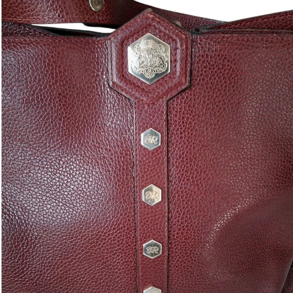 RARE Vintage Revillon French Bucket/Hobo Bordeaux Leather Antique Handbag
